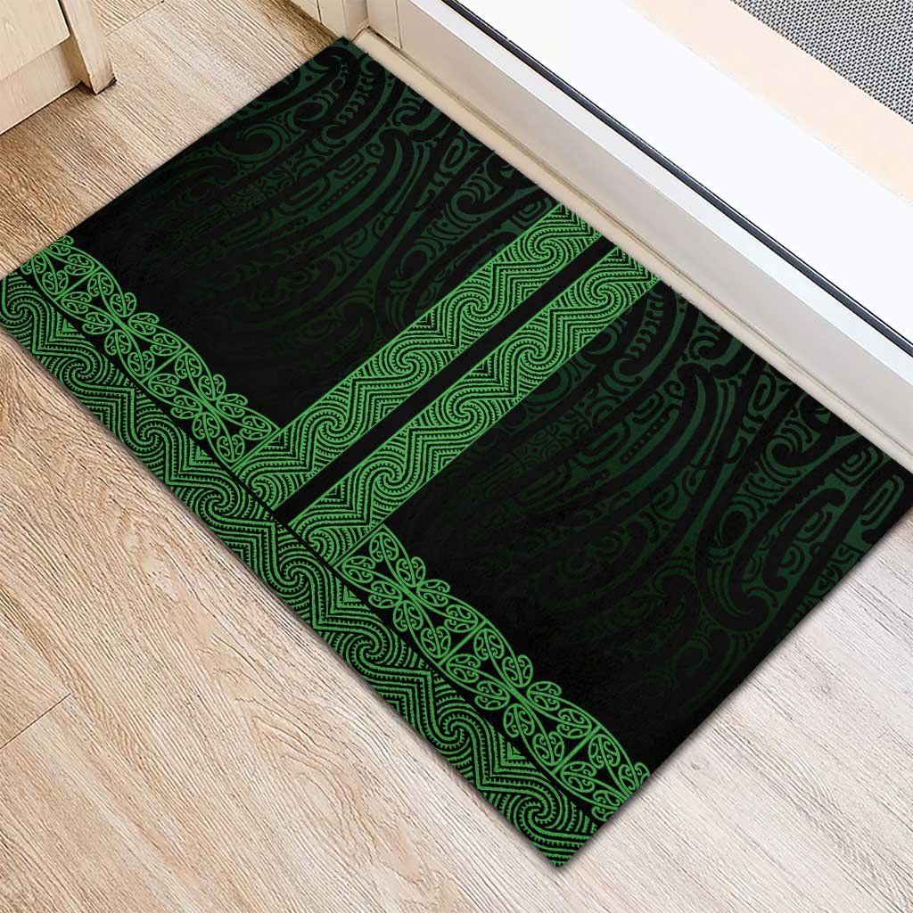 New Zealand Maori Kowhaiwhai Rubber Doormat Kakariki Maui and Mangopare