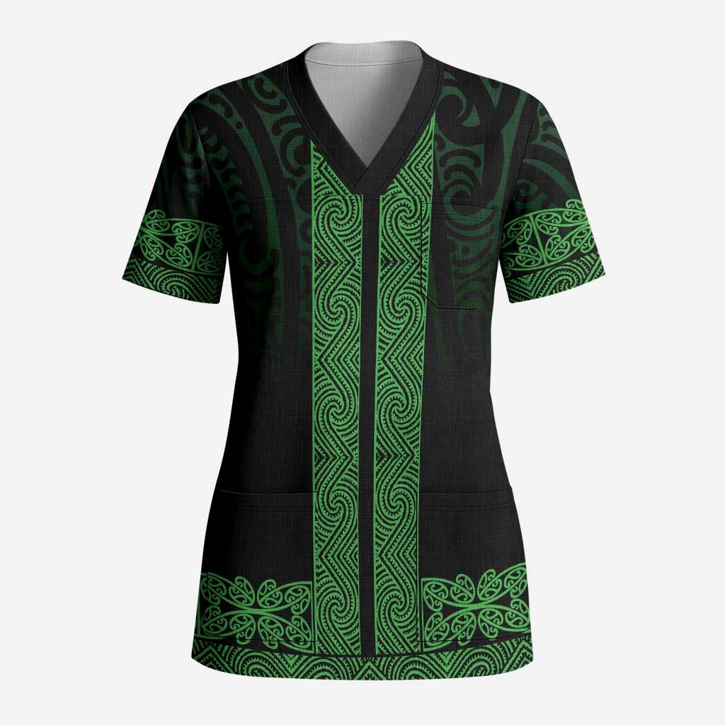 New Zealand Maori Kowhaiwhai Scrub Top Kakariki Maui and Mangopare - Aussie Hoodie