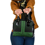 New Zealand Maori Kowhaiwhai Shoulder Handbag Kakariki Maui and Mangopare