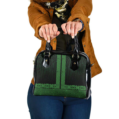 New Zealand Maori Kowhaiwhai Shoulder Handbag Kakariki Maui and Mangopare