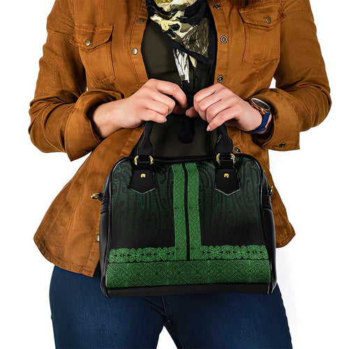 New Zealand Maori Kowhaiwhai Shoulder Handbag Kakariki Maui and Mangopare