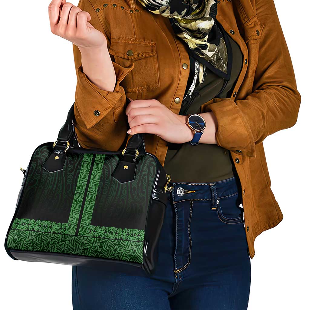 New Zealand Maori Kowhaiwhai Shoulder Handbag Kakariki Maui and Mangopare