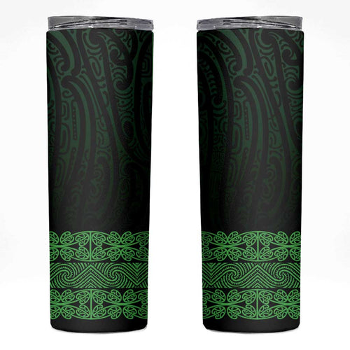 New Zealand Maori Kowhaiwhai Skinny Tumbler Kakariki Maui and Mangopare