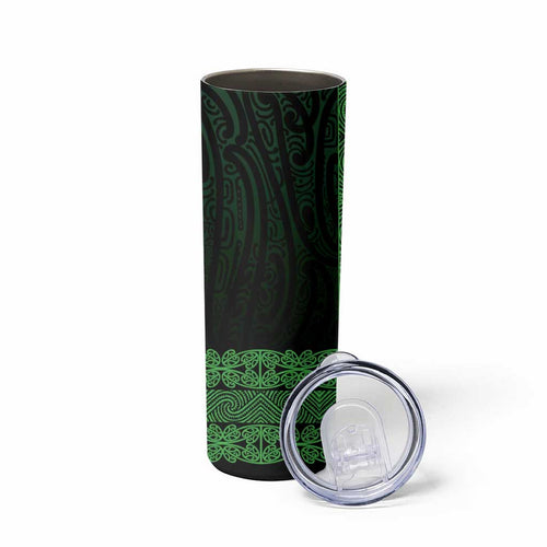 New Zealand Maori Kowhaiwhai Skinny Tumbler Kakariki Maui and Mangopare