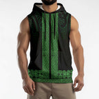 New Zealand Maori Kowhaiwhai Sleeveless Hoodie Kakariki Maui and Mangopare - Aussie Hoodie