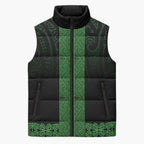 New Zealand Maori Kowhaiwhai Sleeveless Puffer Jacket Kakariki Maui and Mangopare - Aussie Hoodie