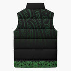 New Zealand Maori Kowhaiwhai Sleeveless Puffer Jacket Kakariki Maui and Mangopare - Aussie Hoodie