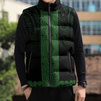New Zealand Maori Kowhaiwhai Sleeveless Puffer Jacket Kakariki Maui and Mangopare - Aussie Hoodie