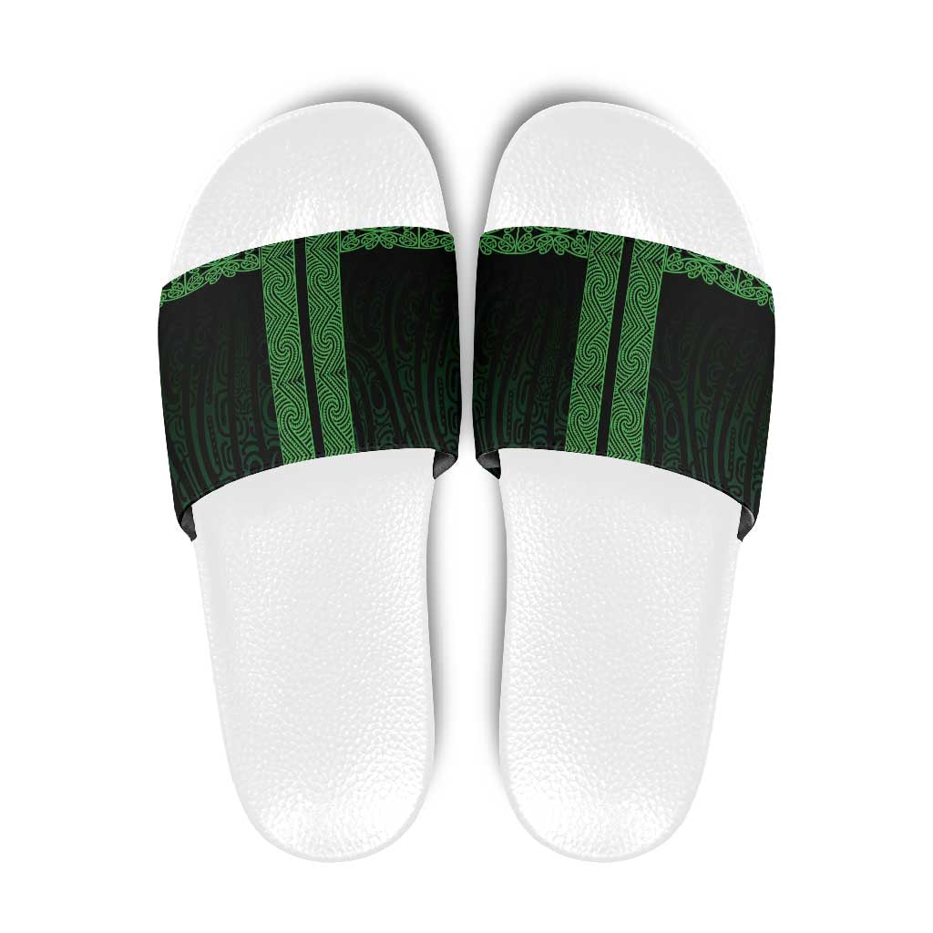 New Zealand Maori Kowhaiwhai Slide Sandals Kakariki Maui and Mangopare - Aussie Hoodie