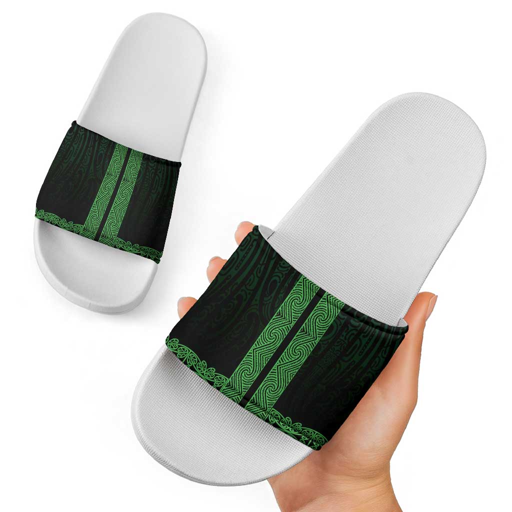 New Zealand Maori Kowhaiwhai Slide Sandals Kakariki Maui and Mangopare - Aussie Hoodie