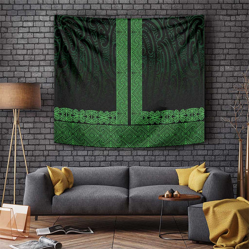 New Zealand Maori Kowhaiwhai Tapestry Kakariki Maui and Mangopare