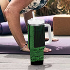 New Zealand Maori Kowhaiwhai Tumbler With Handle Kakariki Maui and Mangopare