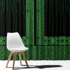New Zealand Maori Kowhaiwhai Window Curtain Kakariki Maui and Mangopare
