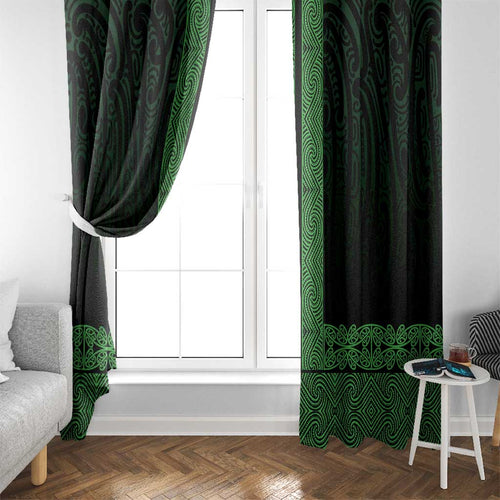 New Zealand Maori Kowhaiwhai Window Curtain Kakariki Maui and Mangopare