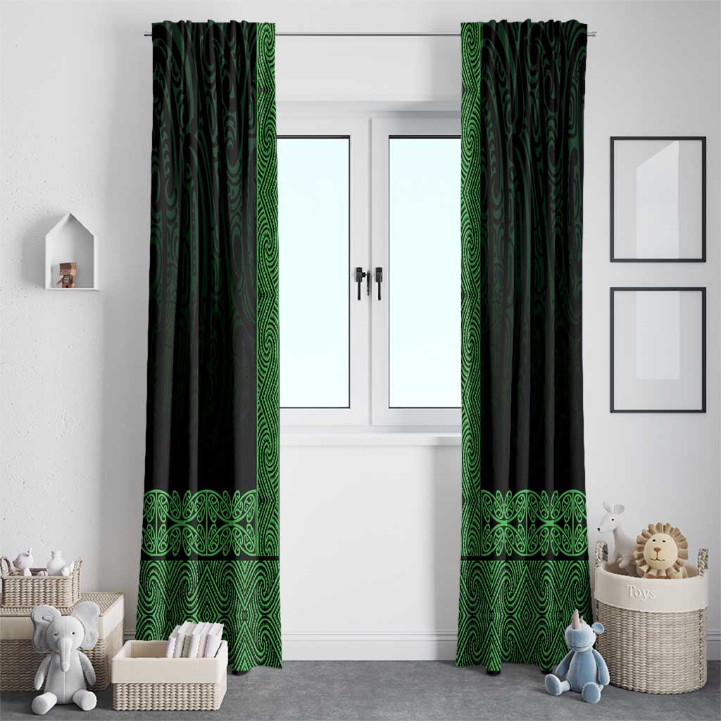 New Zealand Maori Kowhaiwhai Window Curtain Kakariki Maui and Mangopare