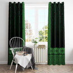 New Zealand Maori Kowhaiwhai Window Curtain Kakariki Maui and Mangopare