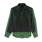 New Zealand Maori Kowhaiwhai Women Casual Shirt Kakariki Maui and Mangopare