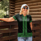 New Zealand Maori Kowhaiwhai Women Polo Shirt Kakariki Maui and Mangopare