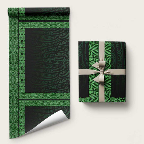 New Zealand Maori Kowhaiwhai Wrapping Paper Kakariki Maui and Mangopare - Aussie Hoodie