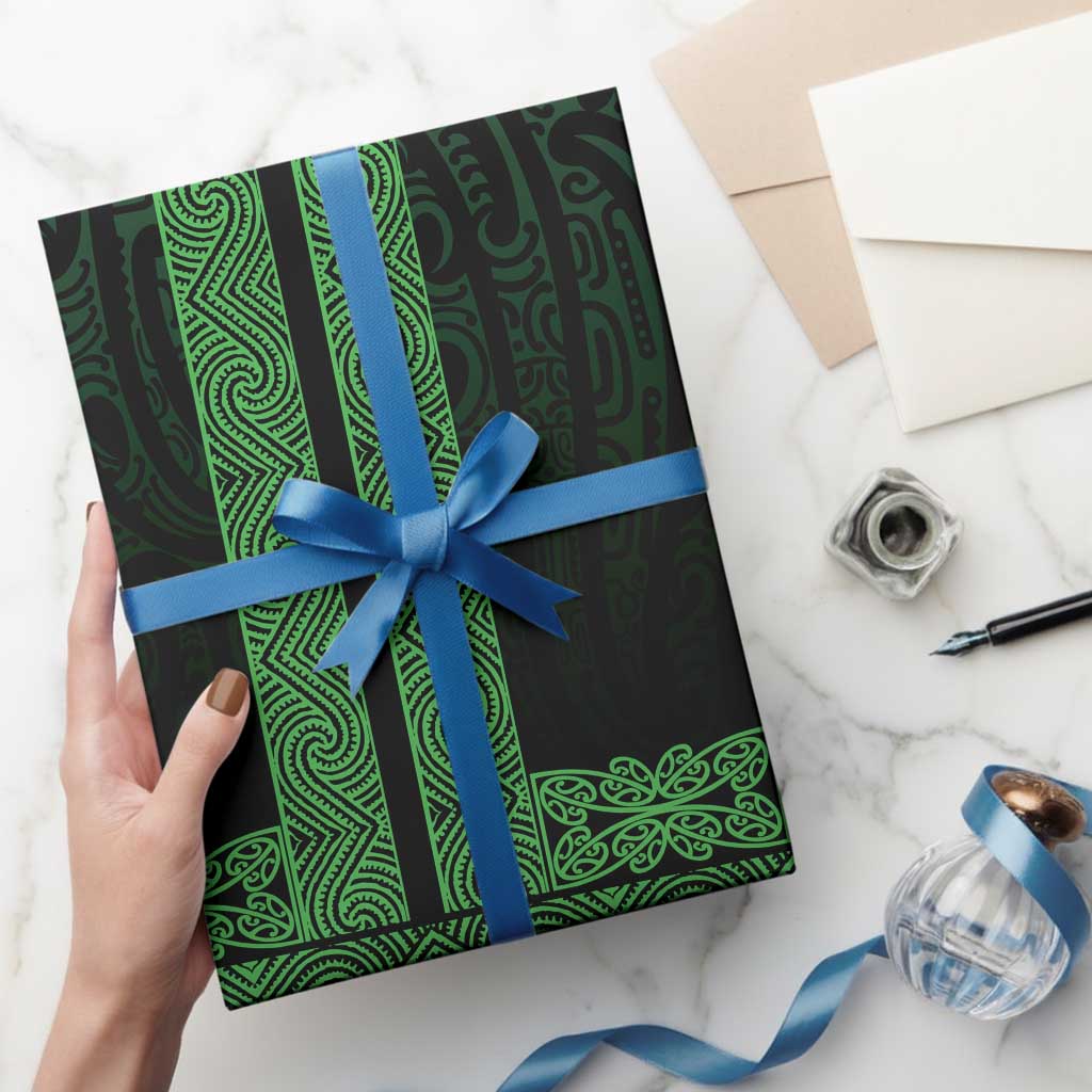 New Zealand Maori Kowhaiwhai Wrapping Paper Kakariki Maui and Mangopare - Aussie Hoodie