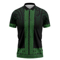 New Zealand Maori Kowhaiwhai Zipper Polo Shirt Kakariki Maui and Mangopare - Aussie Hoodie