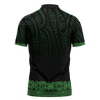 New Zealand Maori Kowhaiwhai Zipper Polo Shirt Kakariki Maui and Mangopare - Aussie Hoodie