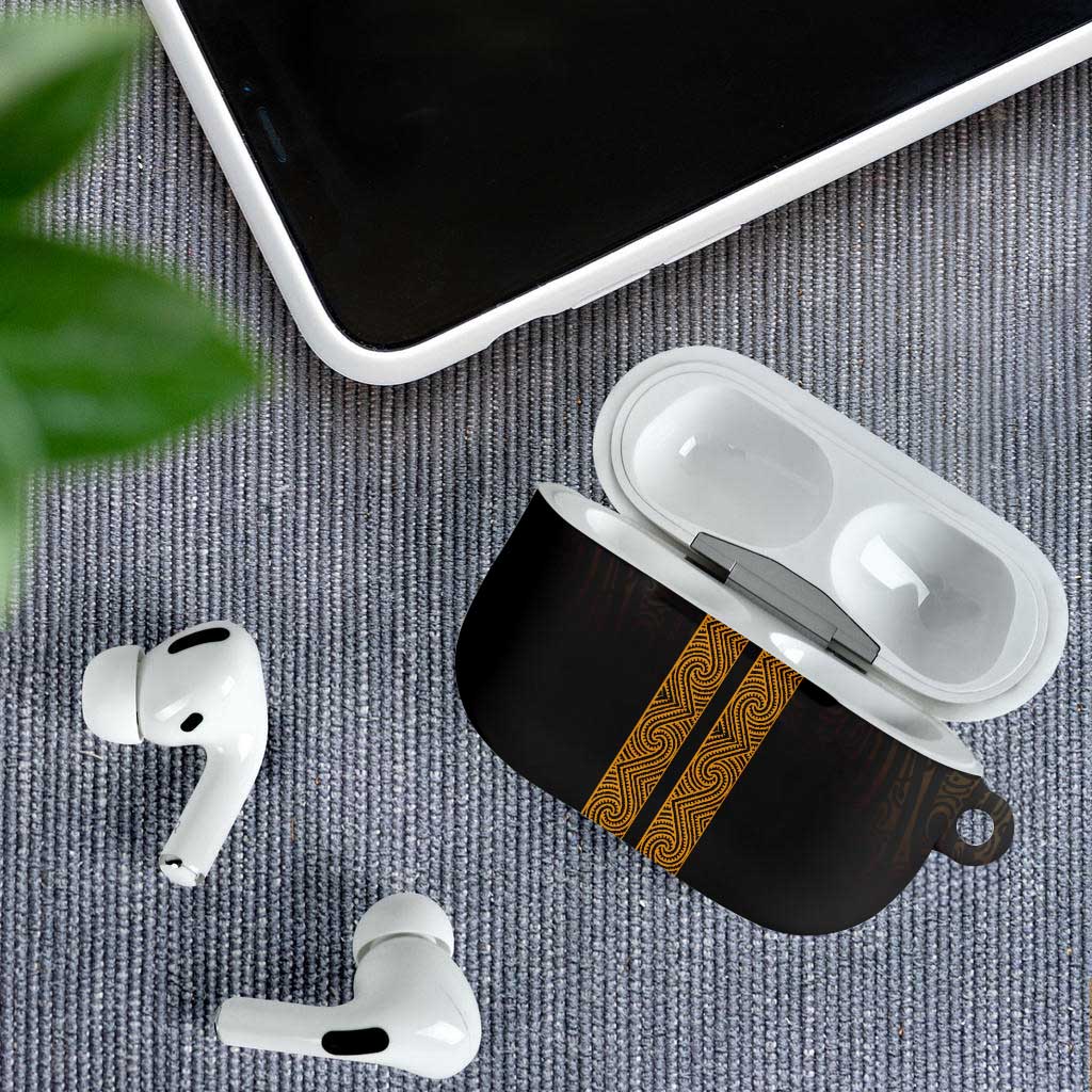 New Zealand Maori Kowhaiwhai AirPods Case Karaka Maui and Mangopare - Aussie Hoodie