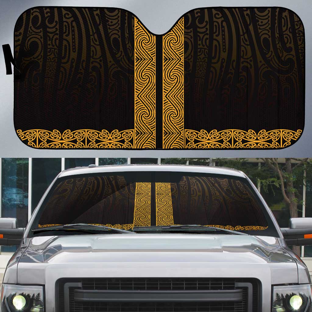 New Zealand Maori Kowhaiwhai Auto Sun Shade Karaka Maui and Mangopare - Aussie Hoodie