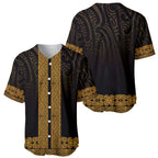 New Zealand Maori Kowhaiwhai Baseball Jersey Karaka Maui and Mangopare