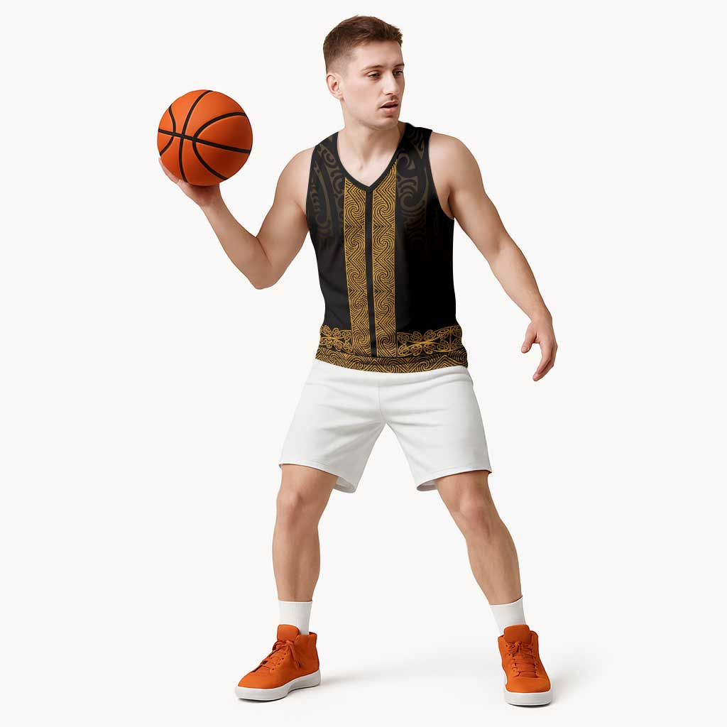 New Zealand Maori Kowhaiwhai Basketball Jersey Karaka Maui and Mangopare - Aussie Hoodie