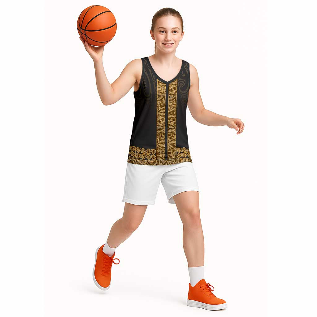 New Zealand Maori Kowhaiwhai Basketball Jersey Karaka Maui and Mangopare - Aussie Hoodie