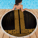 New Zealand Maori Kowhaiwhai Beach Blanket Karaka Maui and Mangopare