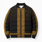 New Zealand Maori Kowhaiwhai Bomber Puffer Jacket Karaka Maui and Mangopare - Aussie Hoodie