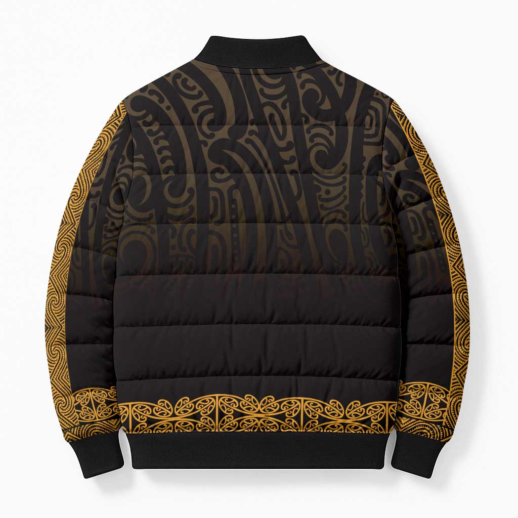 New Zealand Maori Kowhaiwhai Bomber Puffer Jacket Karaka Maui and Mangopare - Aussie Hoodie