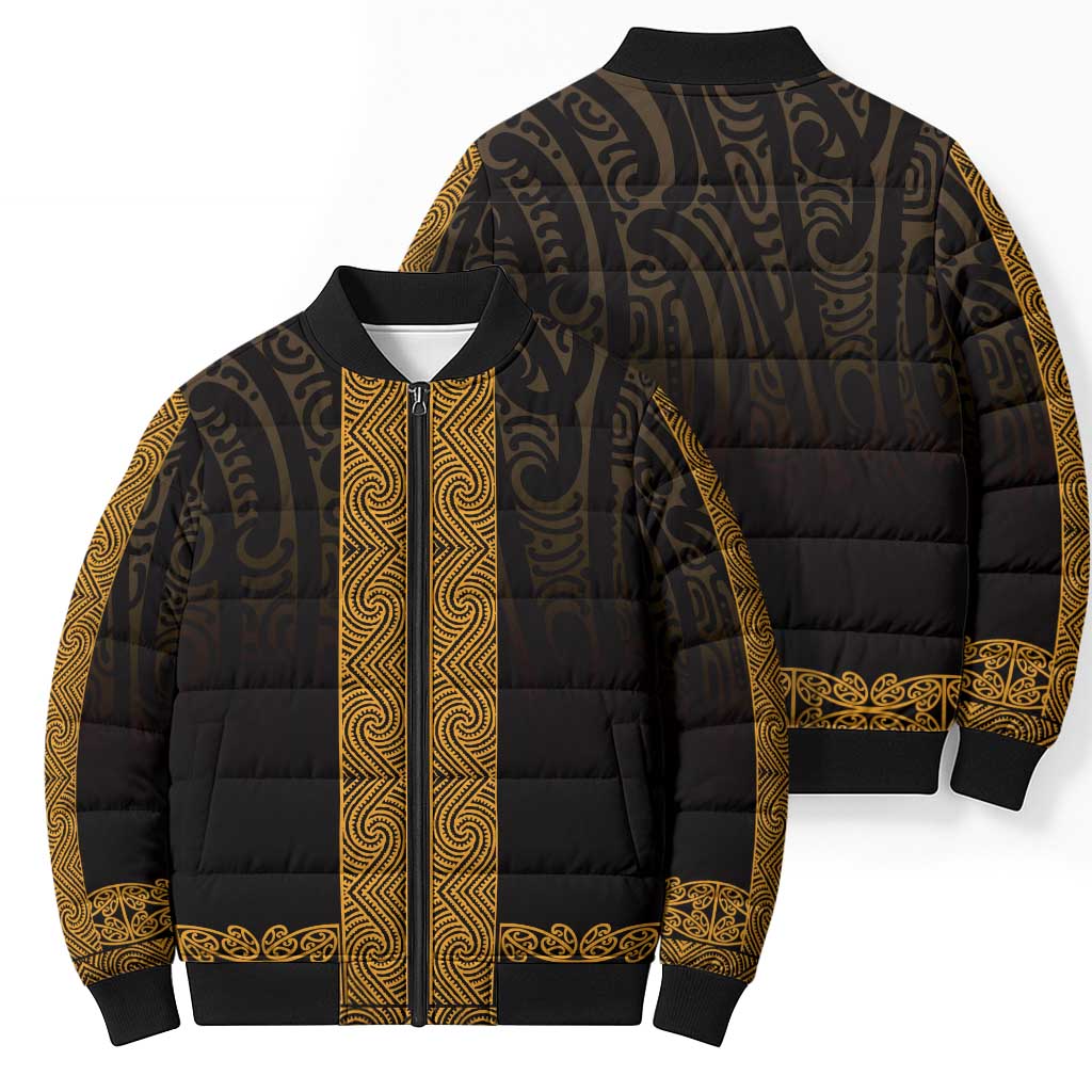 New Zealand Maori Kowhaiwhai Bomber Puffer Jacket Karaka Maui and Mangopare - Aussie Hoodie