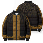 New Zealand Maori Kowhaiwhai Bomber Puffer Jacket Karaka Maui and Mangopare - Aussie Hoodie