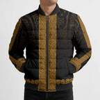 New Zealand Maori Kowhaiwhai Bomber Puffer Jacket Karaka Maui and Mangopare - Aussie Hoodie