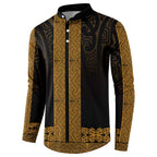 New Zealand Maori Kowhaiwhai Button Sweatshirt Karaka Maui and Mangopare