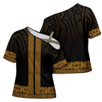 New Zealand Maori Kowhaiwhai Cross Shoulder Shirt Karaka Maui and Mangopare - Aussie Hoodie
