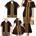New Zealand Maori Kowhaiwhai Family Matching Mermaid Dress and Hawaiian Shirt Karaka Maui and Mangopare