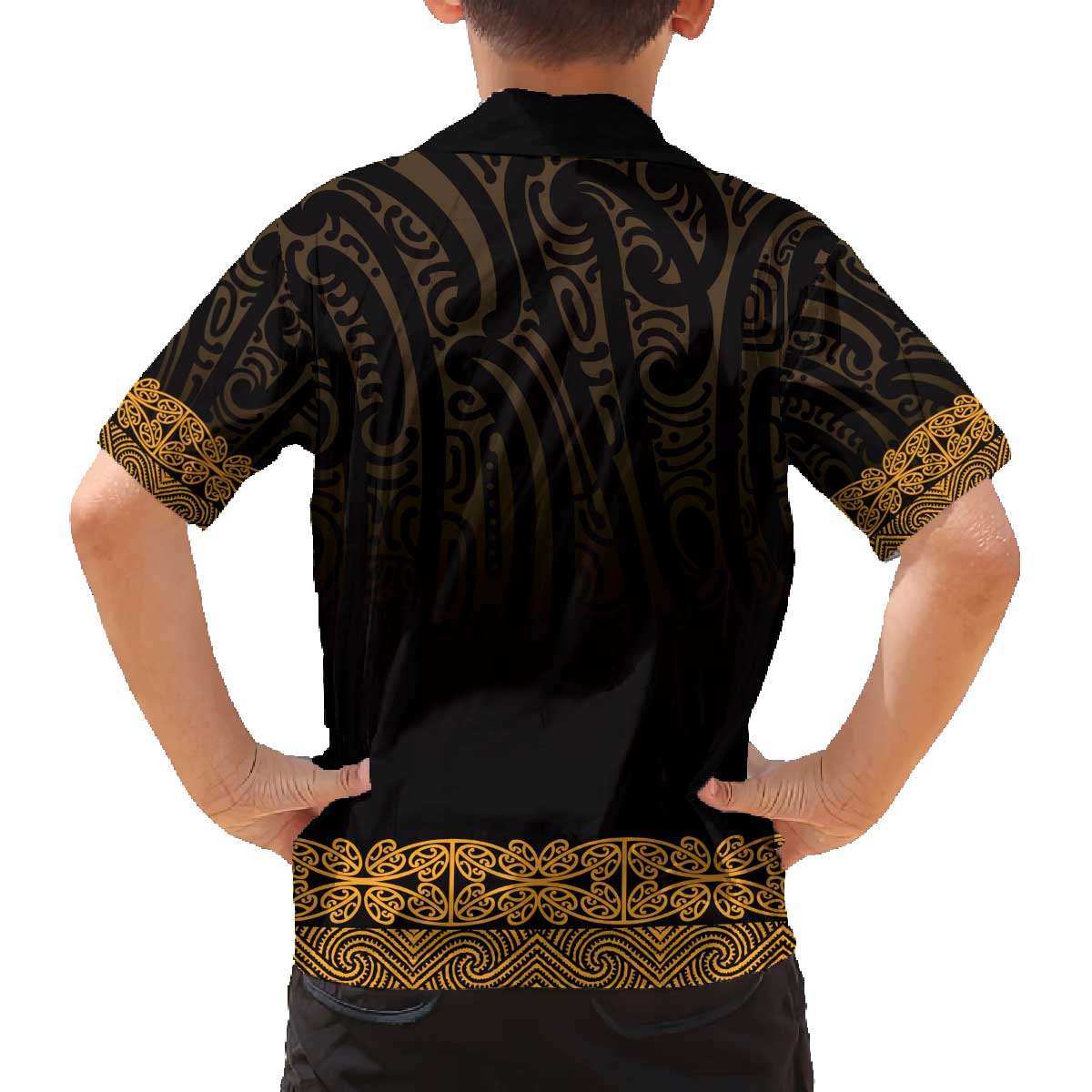New Zealand Maori Kowhaiwhai Family Matching Off The Shoulder Long Sleeve Dress and Hawaiian Shirt Karaka Maui and Mangopare