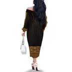 New Zealand Maori Kowhaiwhai Family Matching Off The Shoulder Long Sleeve Dress and Hawaiian Shirt Karaka Maui and Mangopare