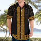 New Zealand Maori Kowhaiwhai Hawaiian Shirt Karaka Maui and Mangopare