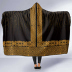 New Zealand Maori Kowhaiwhai Hooded Blanket Karaka Maui and Mangopare