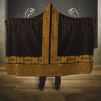 New Zealand Maori Kowhaiwhai Hooded Blanket Karaka Maui and Mangopare