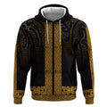 New Zealand Maori Kowhaiwhai Hoodie Karaka Maui and Mangopare