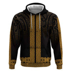 New Zealand Maori Kowhaiwhai Hoodie Karaka Maui and Mangopare