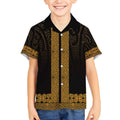 New Zealand Maori Kowhaiwhai Kid Hawaiian Shirt Karaka Maui and Mangopare