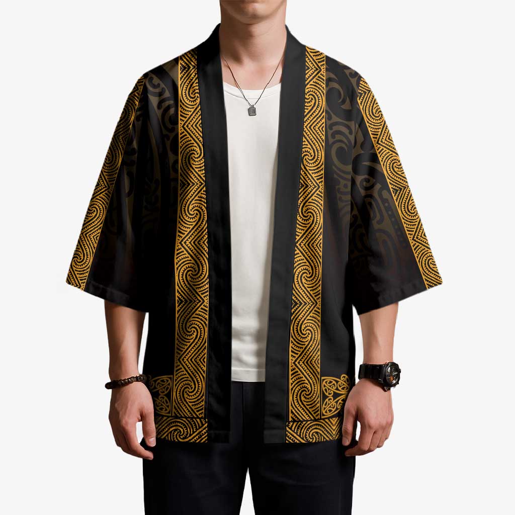 New Zealand Maori Kowhaiwhai Kimono Karaka Maui and Mangopare - Aussie Hoodie