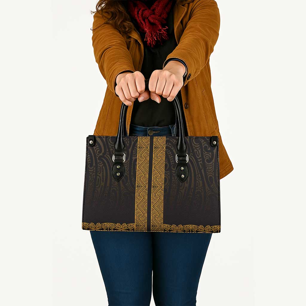 New Zealand Maori Kowhaiwhai Leather Bag Karaka Maui and Mangopare - Aussie Hoodie